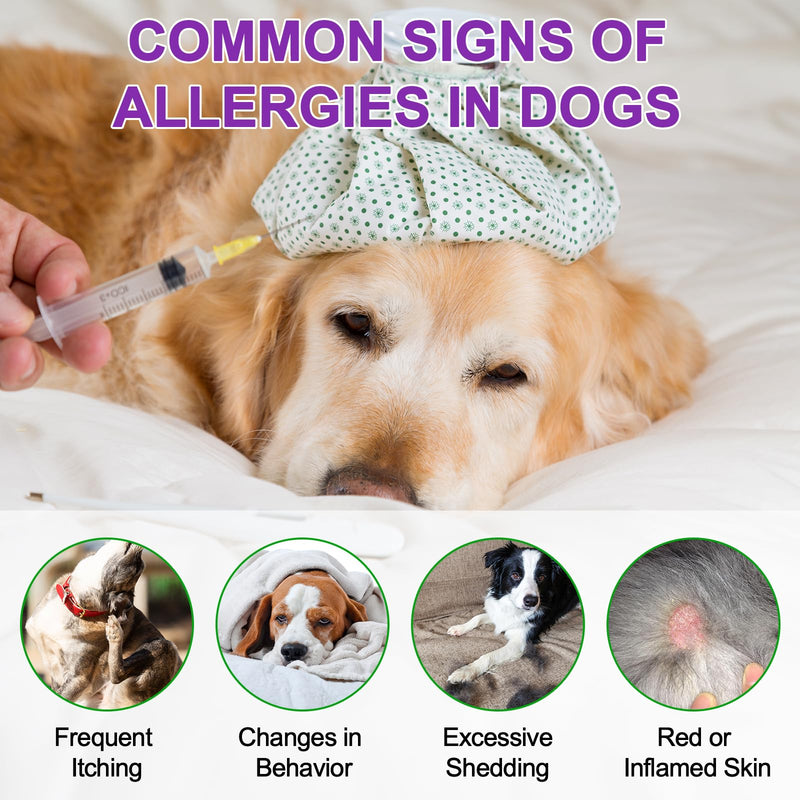 Dog Allergy Relief Chews, Dog Allergy Relief Treats for Itching Skin, Anti-Itch for Dogs, Immune Supplement, Seasonal Allergies, All Breeds and Sizes - 120 Grain