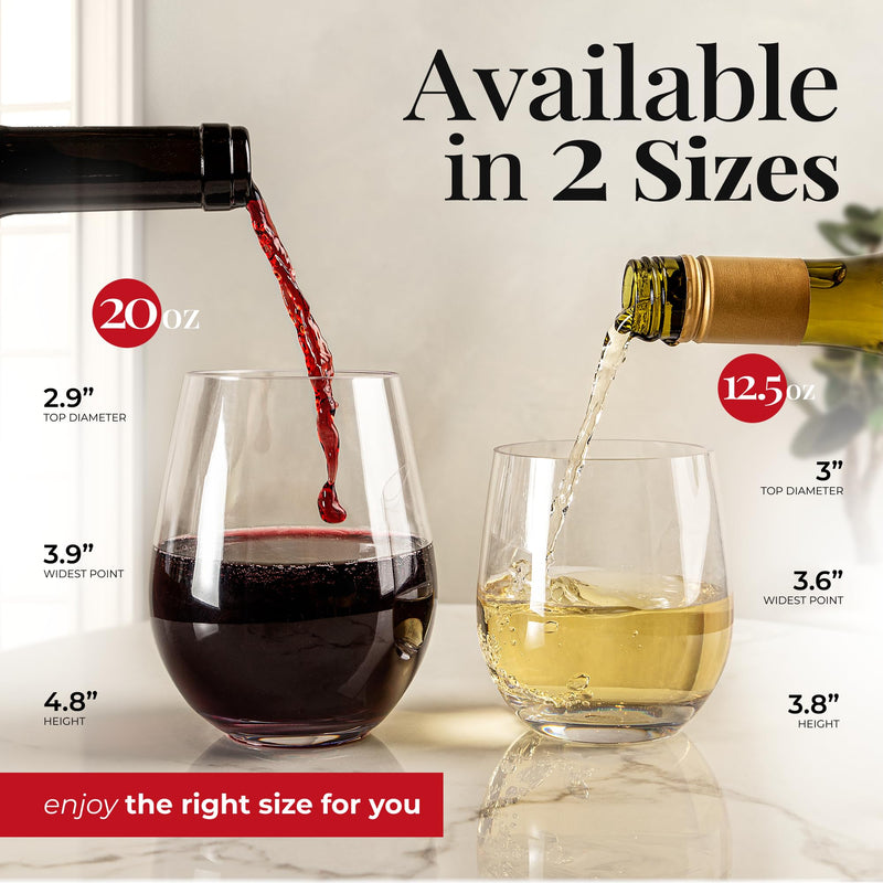 Vivocci Unbreakable Plastic Stemless Wine Glasses 12. 5 oz | 100% Tritan Heavy Base | Shatterproof Glassware | Ideal For Cocktails & Scotch | Perfect For Homes & Bars | Dishwasher Safe | Set of 6 12.5 oz, Set of 6