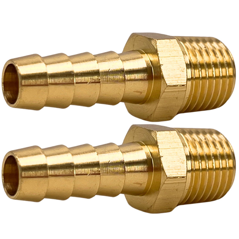 2pcs Brass Hose Barb Fitting 5/16" Barb x 1/4" NPT Male Adapter Barbed by CX WONDERLAND