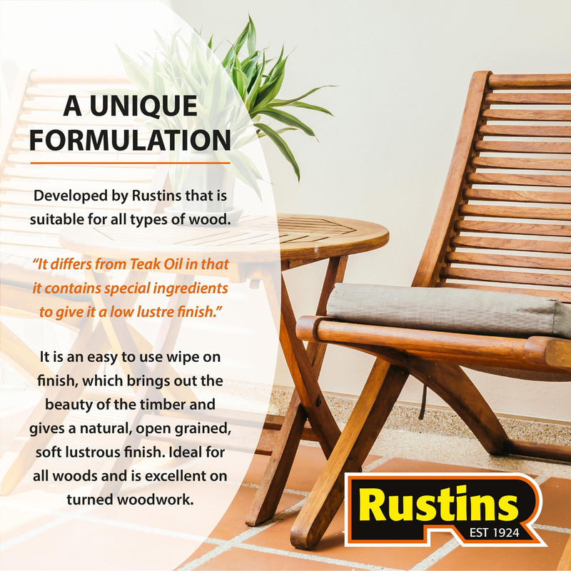 Rustins The Original Danish Oil 1L | 33.8 Fl. Oz. 1000ml