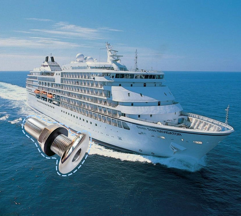 Marine Grade 316 Stainless Steel Full Threaded Through Hull Pipe Fittings with Nuts and washers for Boats, Yachts (1.5IN) 1.5IN