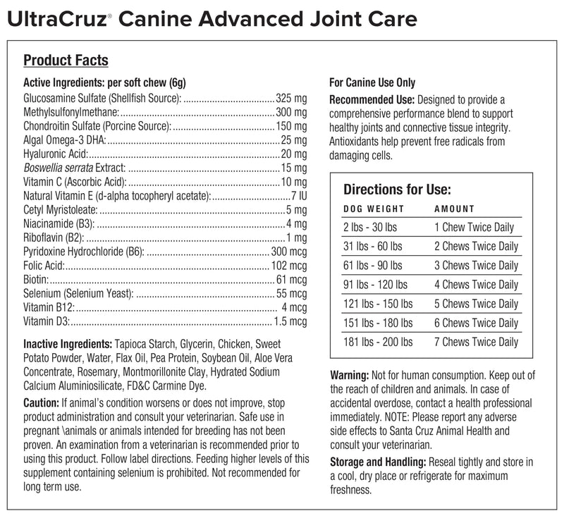 UltraCruz® Canine Advanced Joint Care, 120 Count