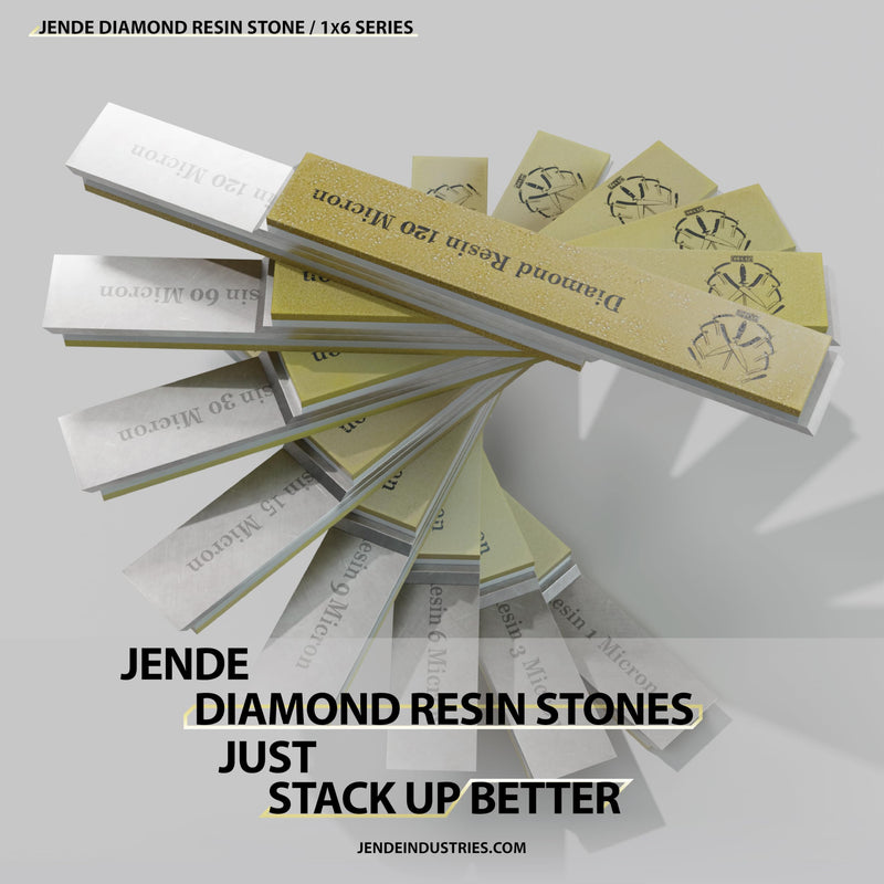Jende 1x6" Resin Diamond Sharpening Stone for Edge Pro, Hapstone, TSProf, Jende JIGS for Knives (15 Micron (1,000 Grit)) 15 Micron (1,000 Grit)