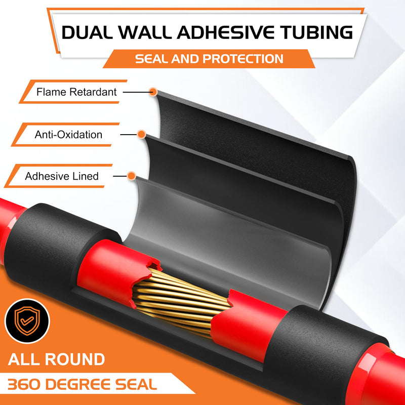 1/4" Heat Shrink tubing, 3:1 Wire Heat Shrink Tubing Industrial and Marine Grade, Dual Wall Adhesive Lined Wire Shrink Wrap Tubing, Waterproof Heat Shrink Tube - Black, 60 Feet Roll 1/4" - 60 Feet