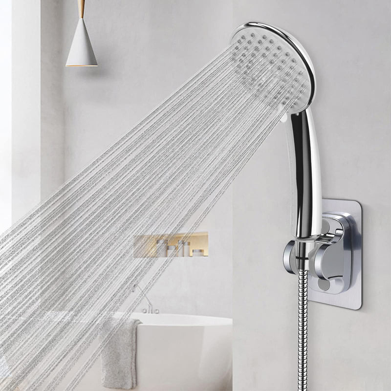 NearMoon Self Adhesive Shower Head Holder-Adjustable Handheld Shower Holder NO Drilling Wall Mount Waterproof (1 Pack, Chrome Finish) 1