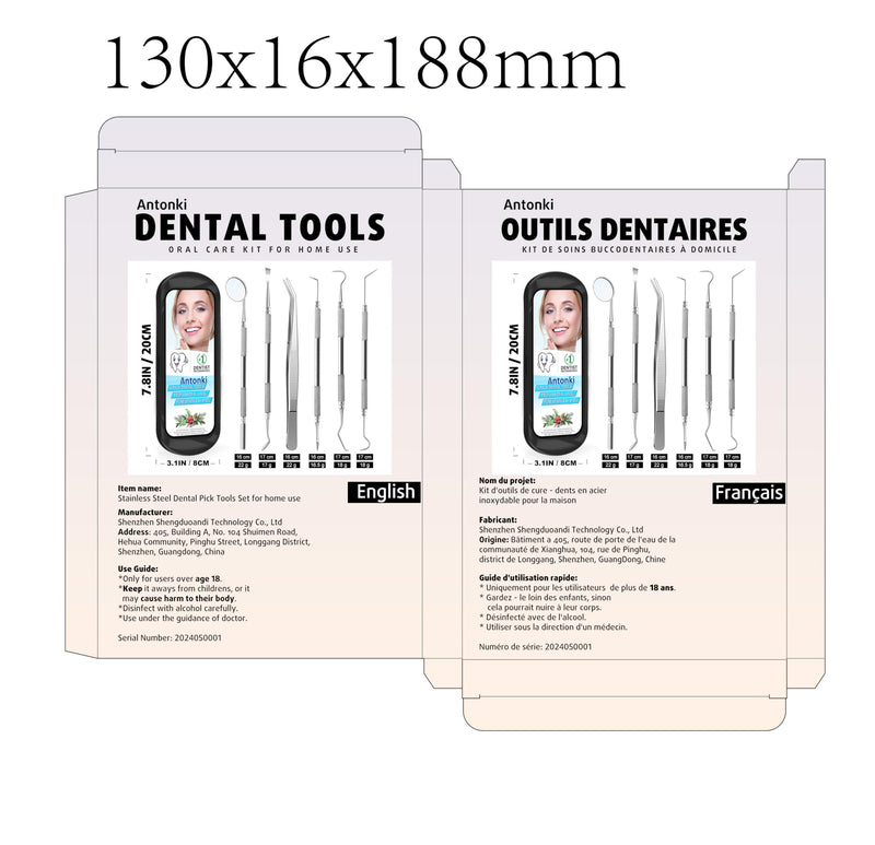 Antonki Dental Cleaning Tools, Dental Hygiene Kit, Teeth Cleaning Tools, Metal Dental Picks, Plaque Remover for Teeth, Stainless Steel Professional Tooth Tartar Scraper for Home Use - with Case Pro Dental Tools w/ Carrying Box - Classic Black