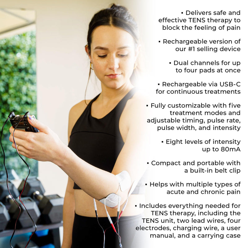 TENS 7000 Rechargeable Tens Unit Muscle Stimulator, Back Pain Relief, 4 Electrodes/Unit Pads, Period Pain Simulator, Muscle Recovery & Growth, Stim Machine, Electrotherapy, TENS Machine PROFESSIONAL_HEALTHCARE