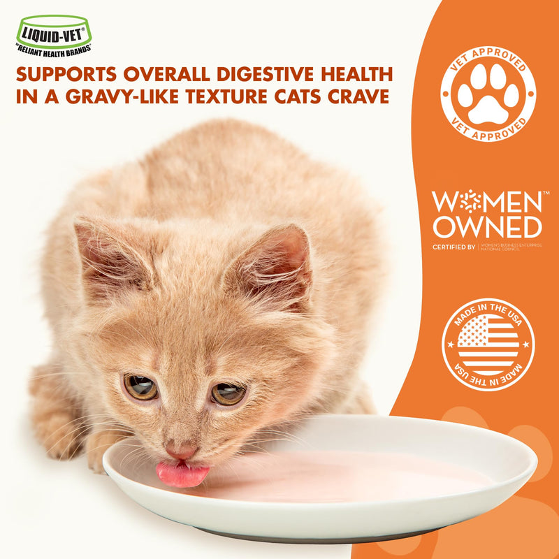 LIQUID-VET Cat Pre & Postbiotic Supplement Advanced Digestive Support for Cats with Premium Gravy Formula for Optimal Gut Health and Wellbeing 8 oz (AllergyFriendly Unflavored) Professional Unflavored