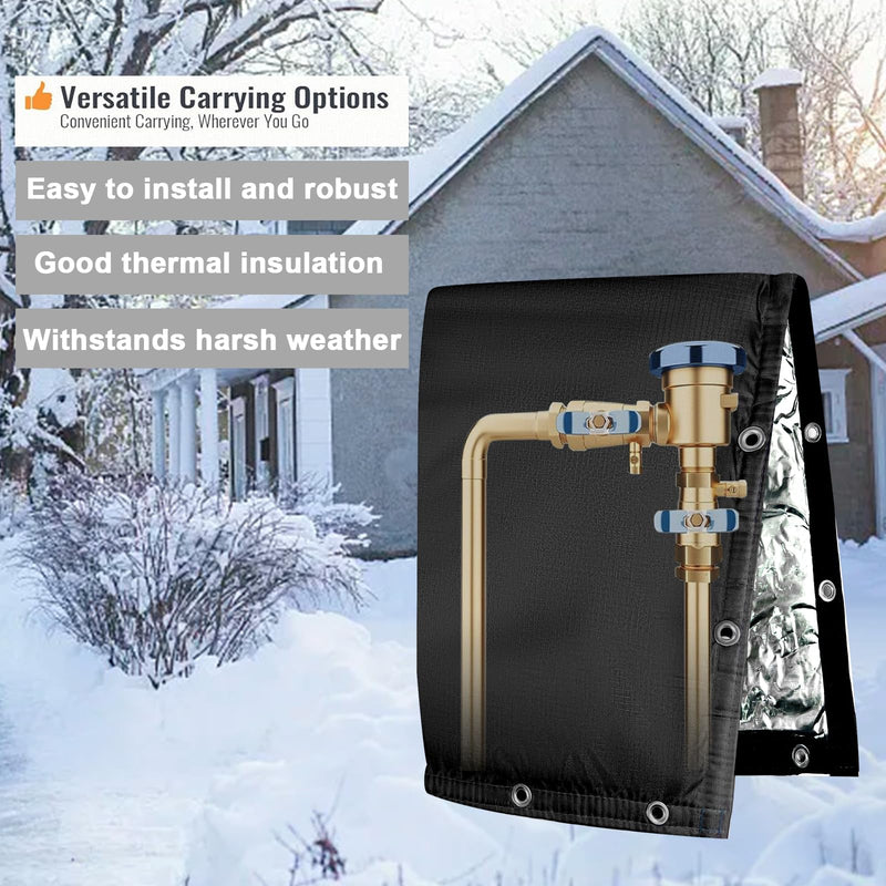 Backflow Preventer Insulated Cover (5˚F) 6-Layer Fabric Pipe Insulation Cover ,for Water Well Pump Covers and Sprinkler Valve Covers Winter Freeze Protection UV Coated (16" W X 20" H) 16"W X 20"H
