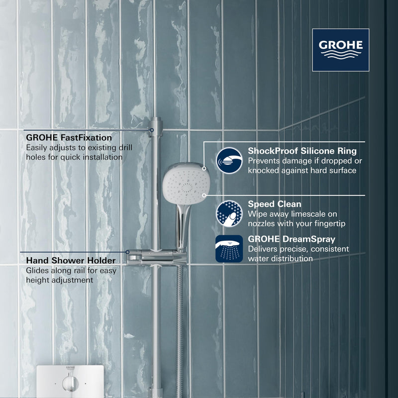 GROHE 26922EN1 Tempesta 24-Inch Shower Slide Bar, Brushed Nickel 24 in