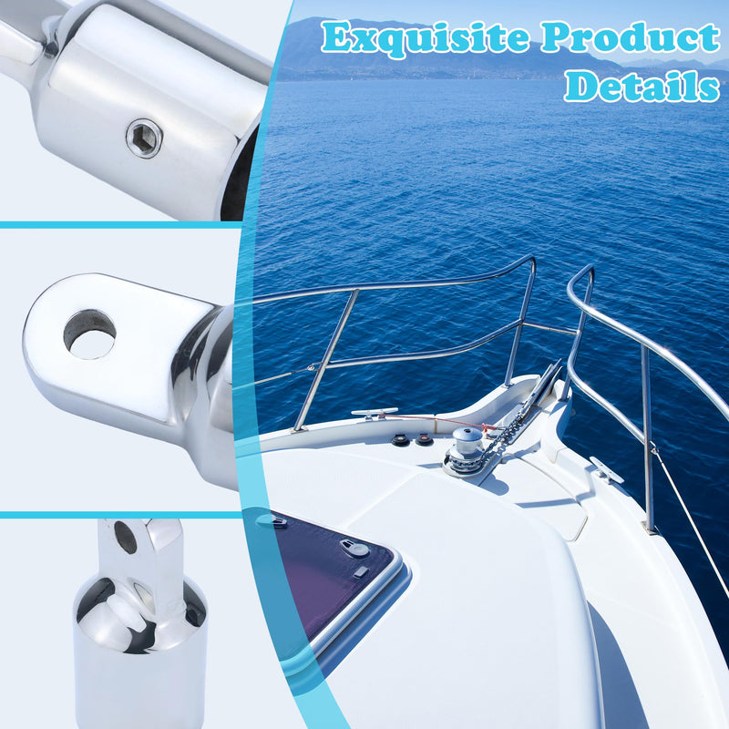 316 Stainless Steel Bimini Top Eye End Caps – Marine-Grade Heavy Duty Fittings for 1" OD Tubes – Includes L Shape Hex Key – 2-Pack 1"(2Pack)