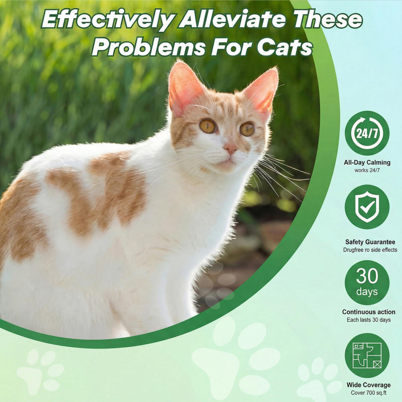 Cat Calming Diffuser Kit with (3 Pack) 48ml Refills Pheromone Diffuser for Cats Anxiety & Stress Relief, Calming Diffuser for Cats to Reduce Fighting & Scratching Cat Pheromone Diffuser
