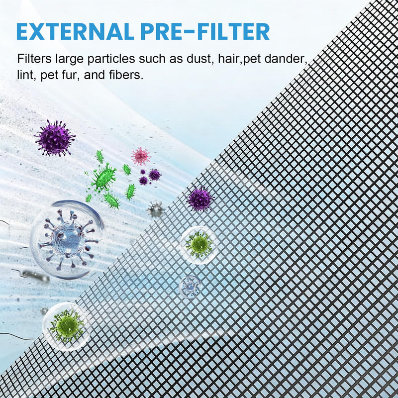 2 Pack PR1 Replacement Filter Compatible with Mooka PR1 Air Purifier