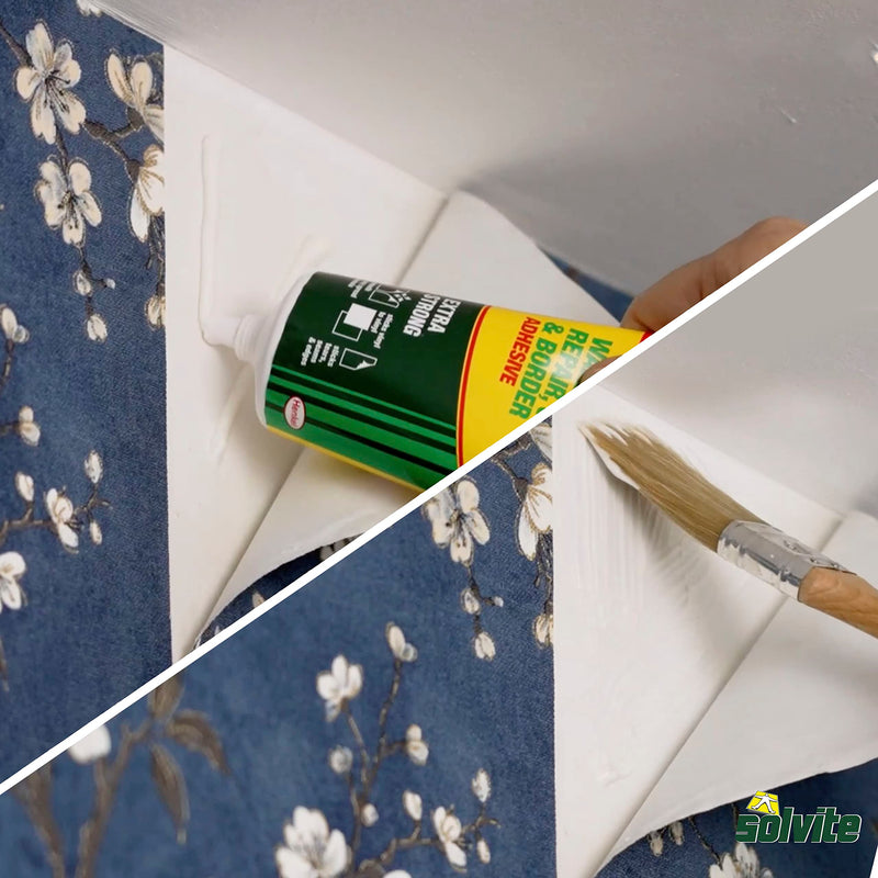 Overlap & Border, Ready to Use Wallpaper Paste for Hanging Borders & Overlapping Seams, Strong Glue, Easy-to-Use Wallpaper Glue for Quick Wallpaper Repairs, 1x240g
