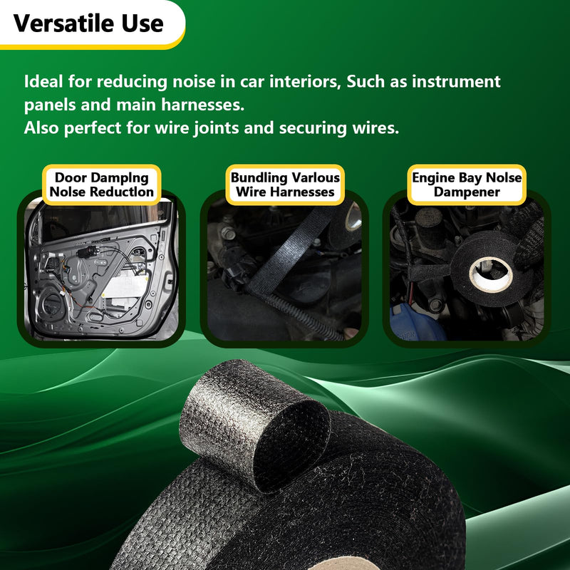 5 Rolls Wire Harness Tape, High Temp Wire Harness Cloth Tape - Self-Adhesive Fabric Tape for Automotive Electrical Cable Loom, Engine Wiring Harness Wrap, Sound Damping Heat Proof, 3/4 Inch x 50 FT