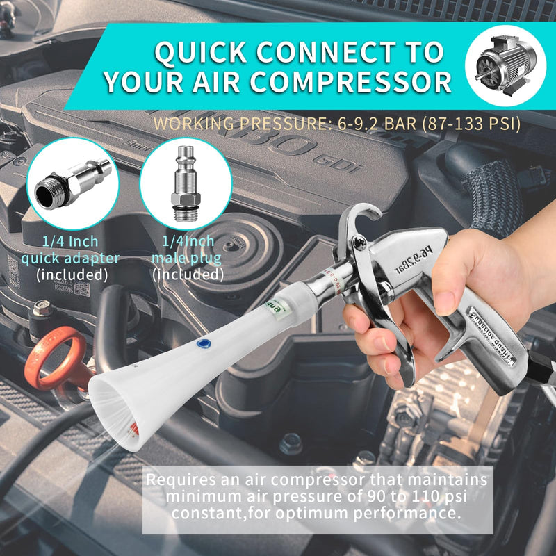 Air Blow Gun with Brass Adjustable Air Flow Nozzle,Cleaning Gun Quickly Blasts Dirt and Dust from Surface Works with Air Compressor Silver
