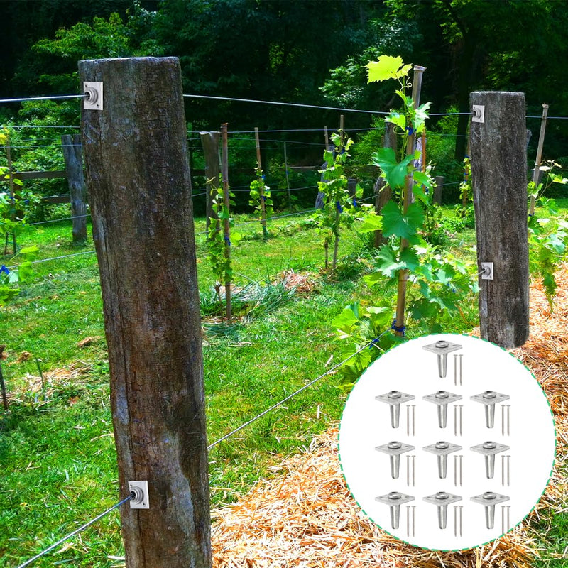10 PCS Trellis Anchors - One Way Anchor Wire Vise 8~11 Gauge | Anchor Vise Grape Trellis with Screws for Tightening Grape Trellis to Build Trellises, Vineyards, Fences and Arbors