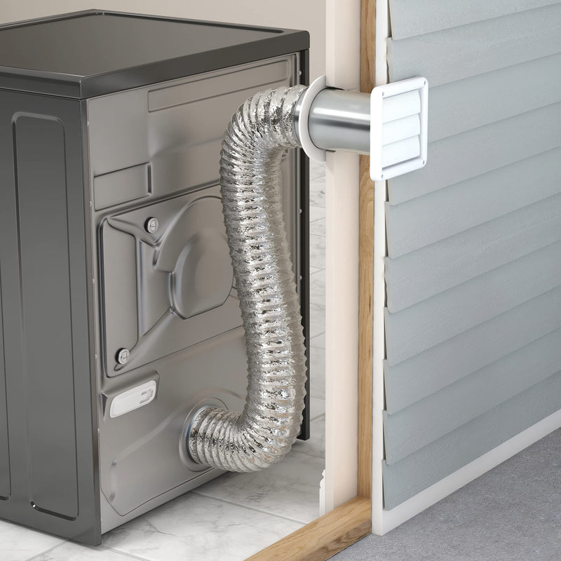 Deflecto Supurr-Vent Louvered Outdoor Dryer Vent Cover, White, 4" Hood (HS4W/18)
