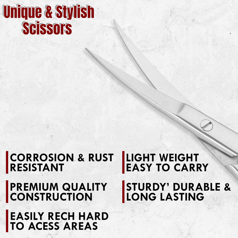 Iris Micro Dissecting Scissors 4.5" Curved Fine Point-Perfect for Doctors, Nurses, EMS, Students, Education & Training and veterinary Scissors (Curved)