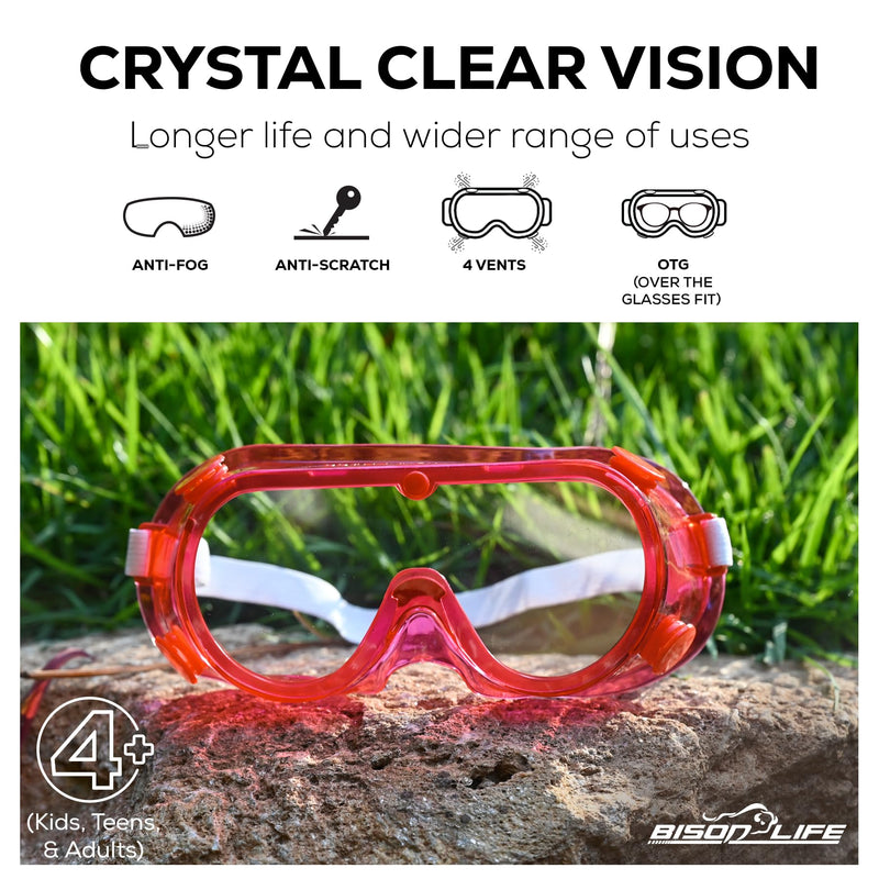 BISON LIFE Kids Safety Glasses, Bulk Kids Protective Glasses ANSI Z87.1 Safety Glasses for Kids, Science Safety Goggles Pack 6