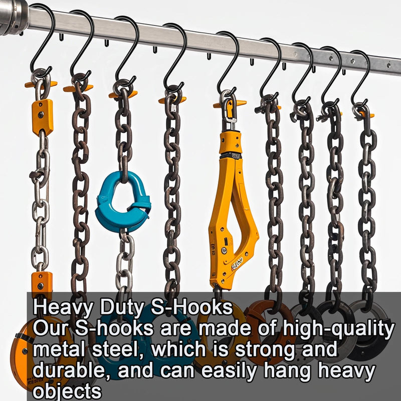 3 Inch S Hooks for Hanging Plants, Vinyl Coated S Hooks Heavy Duty,10 Pack Non Slip Small Rubber Coated Steel Metal Black Closet S Hooks for Hanging Plants, Closet, Garden, Pot Pan Cups Jeans 10 3 Inch