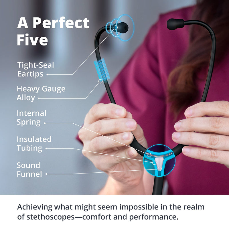 Greater Goods Dual-Head Stethoscope – Clinical Grade, Lightweight, High-Precision Sound, Ideal for Doctors, Nurses, Students, and Medical Professionals (Triple Black) Triple Black
