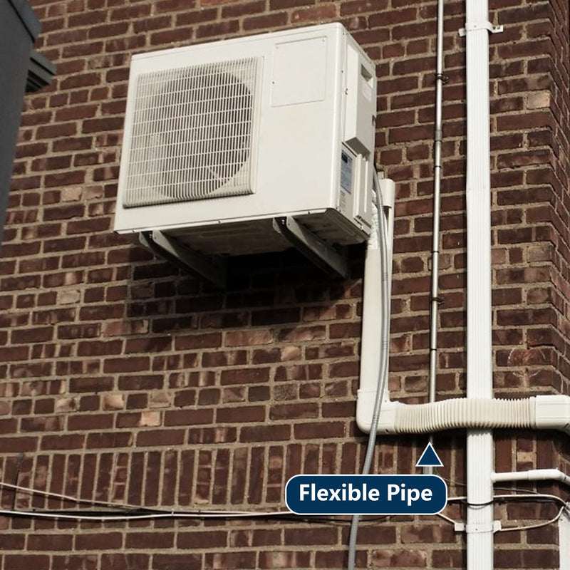 Decorative PVC Line Set Cover 3" W Flexible Pipe for Ductless Mini Split Air Conditioners,Heat Pumps Systems