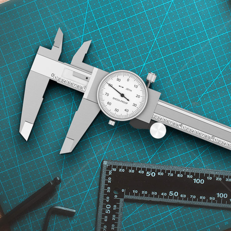 Dial Caliper Shockproof Dial Caliper Precision Caliper with Watch 0-6" Range, 0.001” Resolution 6 Inch with 0.001" Precision Calipers 4-Way Measurement with Plastic Case Dial Caliper 0-6" Range
