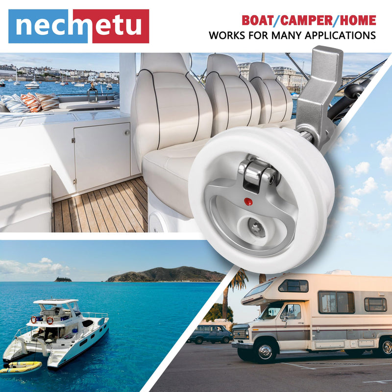 Boat Cam Latch Fits 2-1/2" Hole,Surface-Mount Locking Latch Flush Mount Latch (Key Locking)