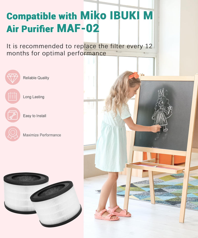 MAF-02 Replacement Filter for Miko IBUKI M MA-02CW Air Purifier