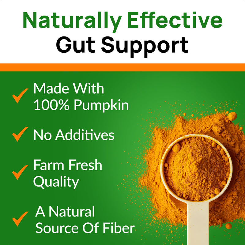 PAWFECTCHEW Pumpkin Powder for Dogs - High Fiber for Dogs Stool Softener - Treat Diarrhea, Constipation, Upset Stomach, Food Sensitivity - Made in USA - 7.4 oz Pumpkin Seeds