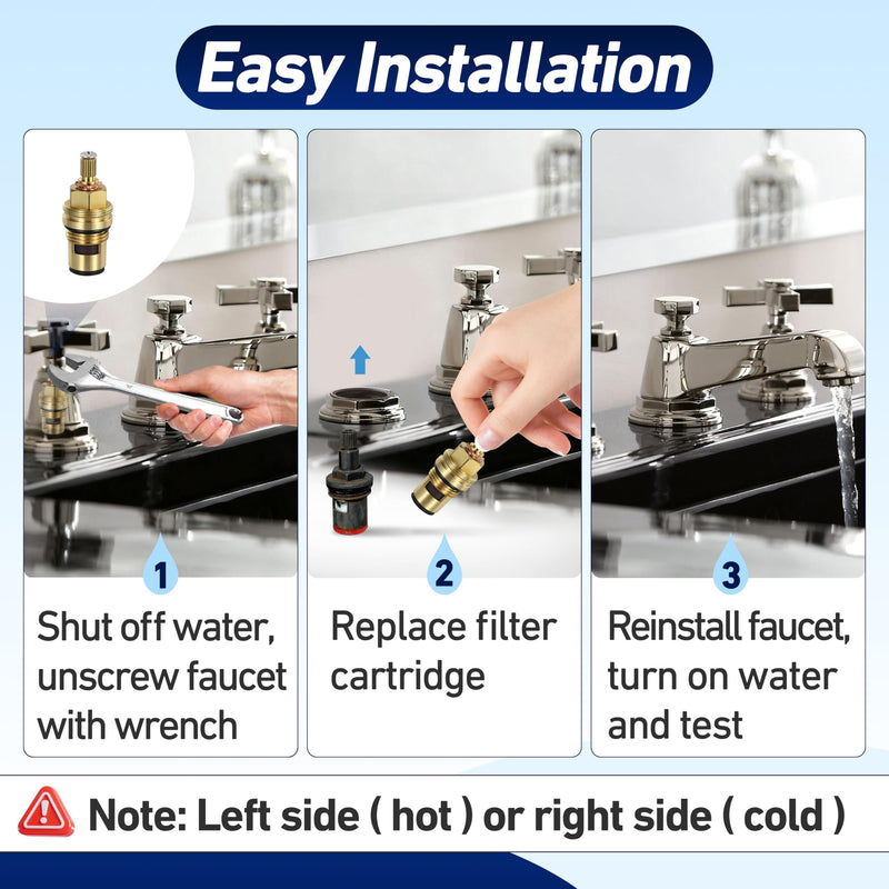2Set Ceramic Cartridge Compatible with Grohe 45882000 45883000, 1/2 Inch Cold Hot Ceramic Cartridge