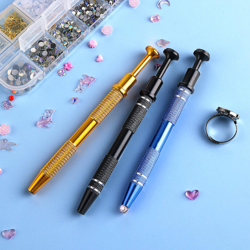 3Pcs Piercing Ball Grabber Tool, 4 Claw Jeweler's Pick Up Tool, Mabor Piercing Ball Gripper Stainless Steel Pearl Grabber Pick Up Tool for IC Chip Electronic Components Small Parts