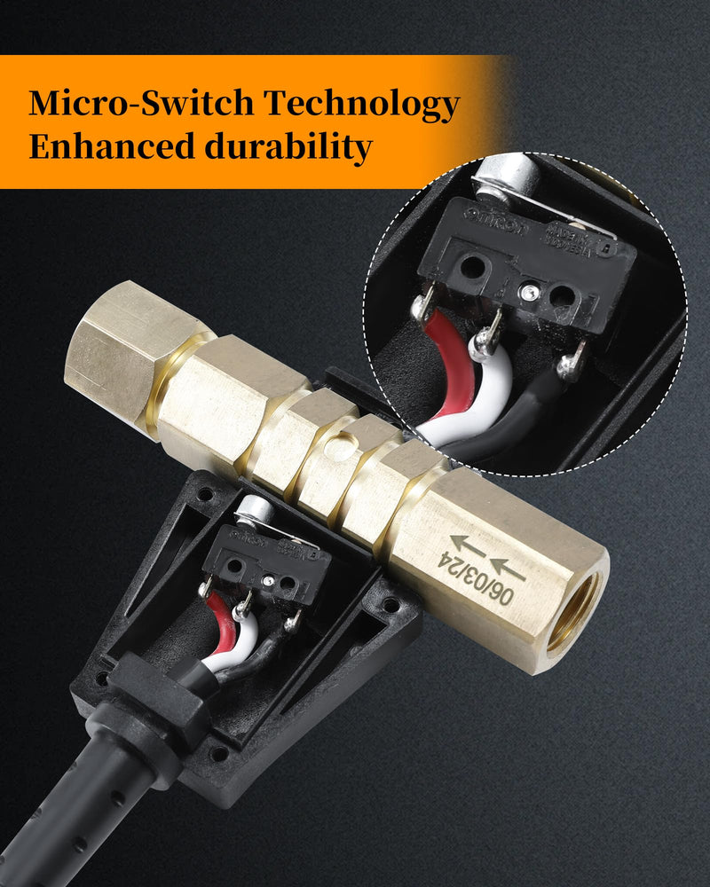 100975 Flow Switch for Pressure Washer, Flow Switch Fit for General Pump, 12.0 GPM, 5000 PSI, Mounts in Any Position