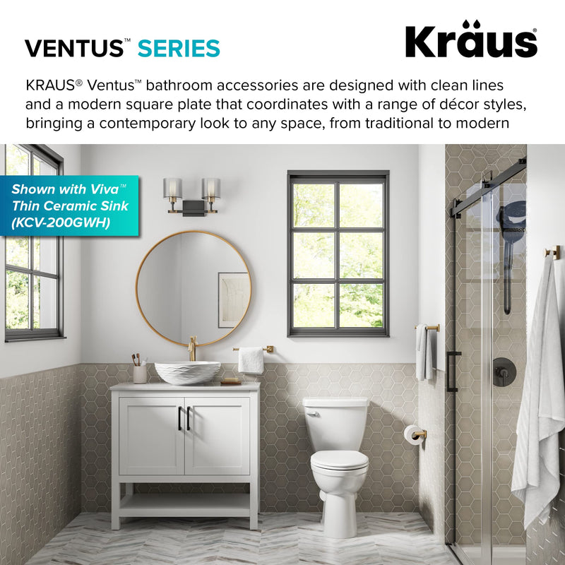 KRAUS Ventus Bathroom Toilet Paper Holder, Brushed Gold Finish, KEA-17729BG