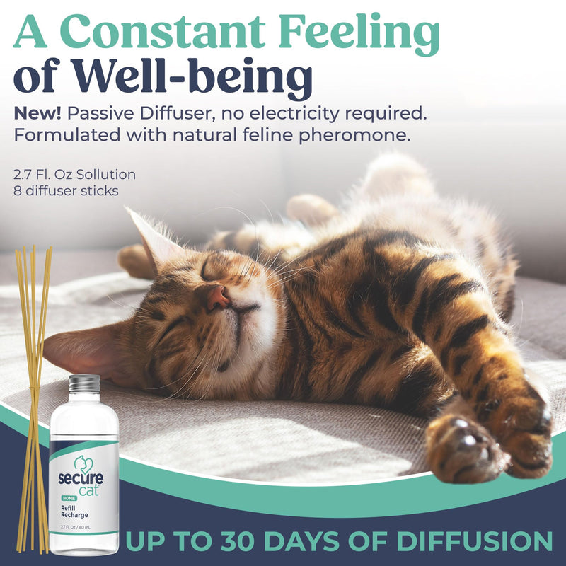 SIGNS SecureCat Pheromone Home Stick Diffuser Refill, Provides 30 More Days of Natural Support for an Environment of Calm and Well-Being, Helping Relieve Any Feeling of Anxiety and Stress Cat