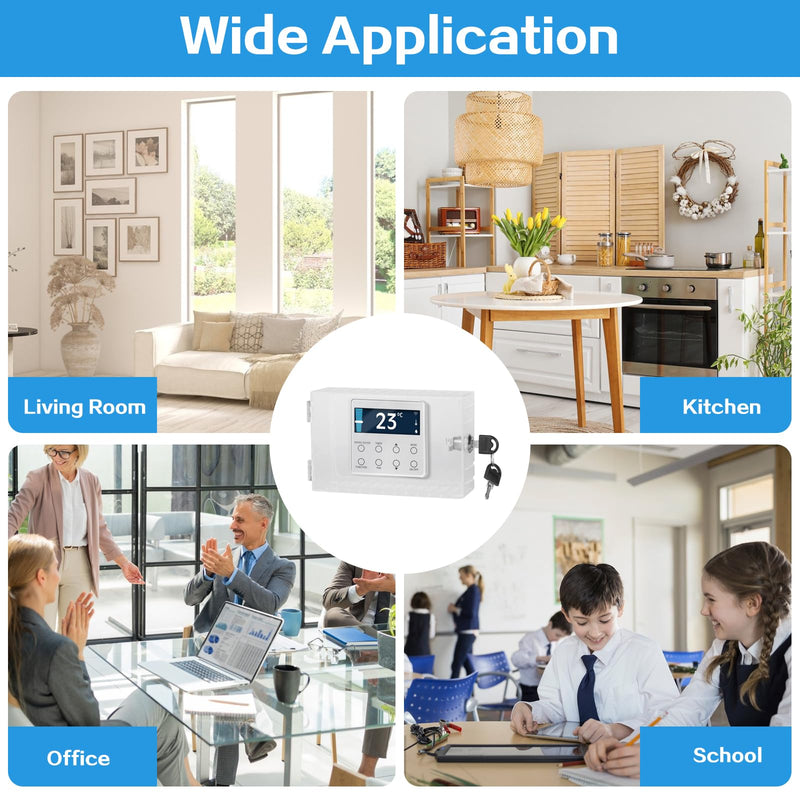 Baby proofing Thermostat Lock Box with Key,Clear Thermostat Lock Box Cover with Key,Thermostat Cover with Lock,Thermostat Guard for Thermostat on Wall 4"H x 5.9"W or Smaller,AC Lock Box Cover