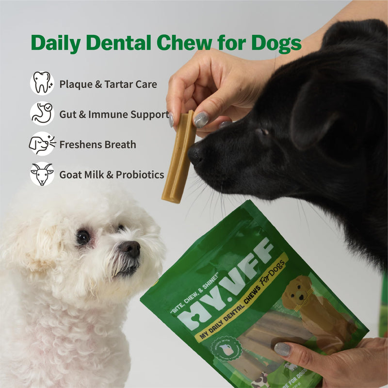 My Daily Dental Chews (50 Count) – Daily Dental & Wellness Treat for Dogs – Fresh Breath, Plaque Control, Gut + Immune Support, Skin & Coat Care – Vet-Formulated, Made in Korea, 13 g per Stick