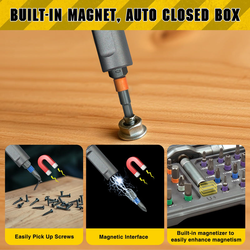 42 In 1 Magnetic Screwdriver Set,Small Ratcheting Screwdriver Pocket Set For Craftsman,Screwdriver Bit Set With Tough Case,Repair Tool Kit 42