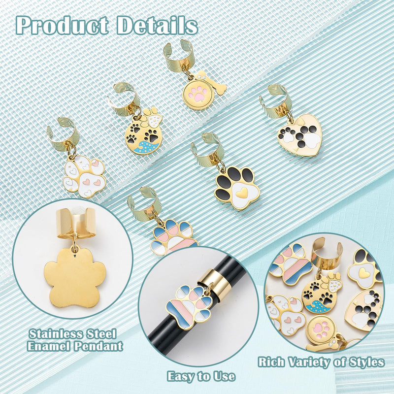 6 Pcs Alloy Stethoscope Charms Personalized Stethoscope Jewelry Unique Gifts for Nursing Students Doctor Surgeons Veterinarians and Medical Assistant(Paw) Dog Paw