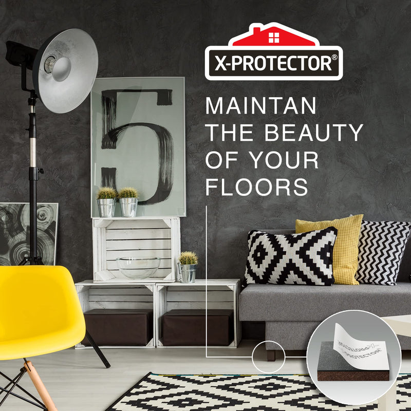 24 Heavy-Duty Felt Furniture Pads 1.5” 1/4” Thick X-Protector! Square Felt Pads for Furniture Feet - The Best Felt Floor Protectors for Furniture to Prevent Scratches. Protect Your Hard Floor! (Brown) 1.5 inch 24 PCS Square