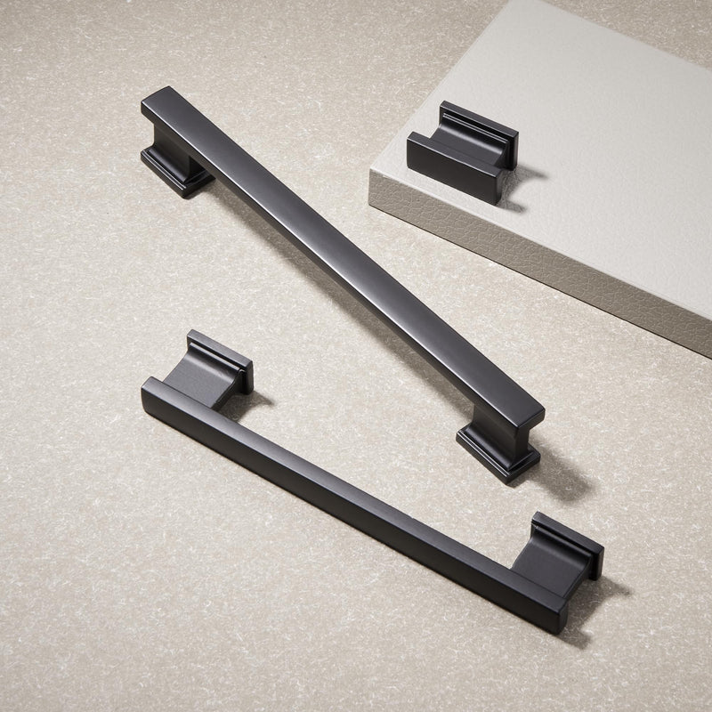 AVICCI 10 Pack Cabinet Handles-5”128mm Screw Spacing Mattle Black Kitchen Drawer Pulls Cabinet Hardware Handles Wardrobe Bedroom Dresser Cabinet Pulls 5"(128mm)Hole Center-10Pcs Matte Black