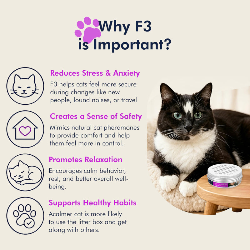 Cat Calming Diffuser Gel – Anti-Anxiety Pheromone Stress Relief for Cats & Kittens, Helps Reduce Stress-Related Behaviors, Drug-Free, No Electricity, 120 Days (4 Pods)