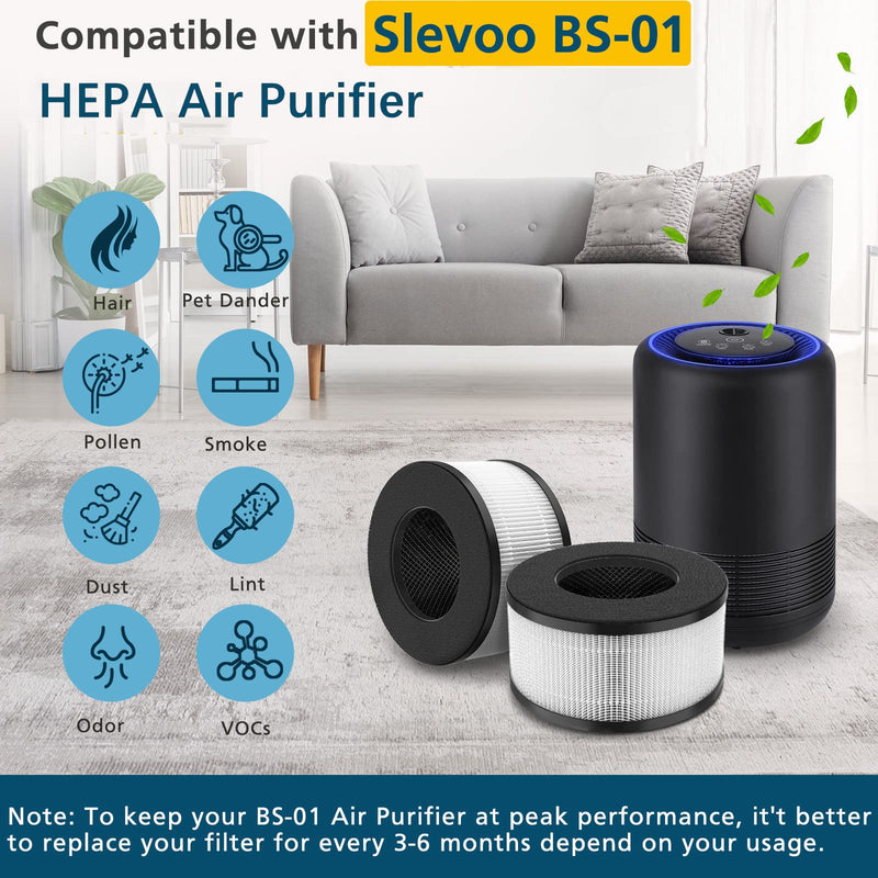 BS-01 Replacement Filter Compatible with Slevoo BS-01 Air Purifier
