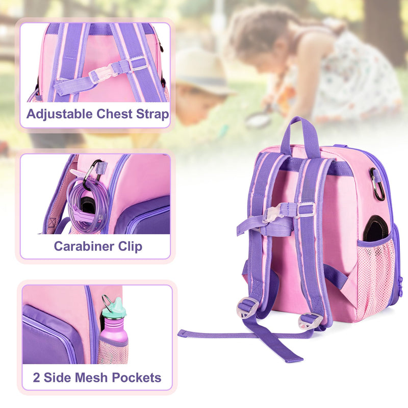 CURMIO Feeding Pump Backpack Compatible with Kangaroo Joey and Compatible with EnteraLite Infinity, Enteral Feeding Tube Bag Backpack for 500ml Feeding Bag, G Tube, J Tube or GJ Tube, Pink, Bag Only