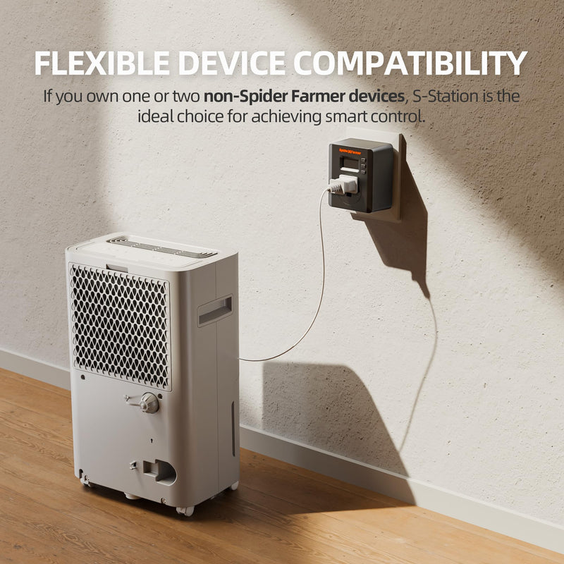 Spider Farmer S Station GGS Pro Outlet, 1 AC APP-Based Controls Outlet, 15A/1875W Max, Universal Energy Monitoring for Indoor Grow Home Appliance