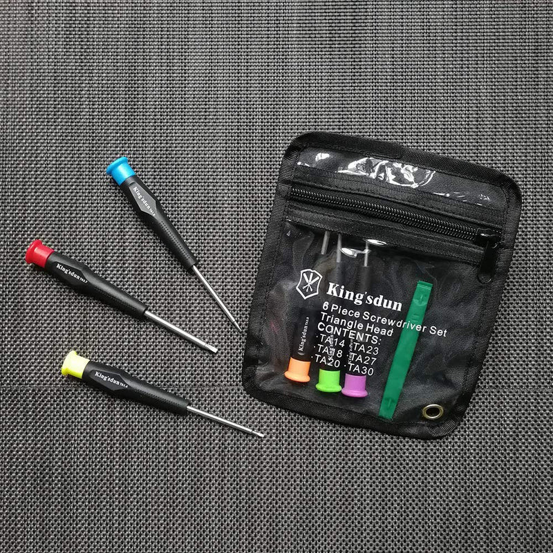 Fixinus Full Triangle Head Screwdriver Set For Electronic Toys, 7-Piece Triangle Security Screws Driver Tool Kit For Thomas McDonald's Toy Series Repair Battery Disassemble - Toys Triangle Driver Set 7 Piece
