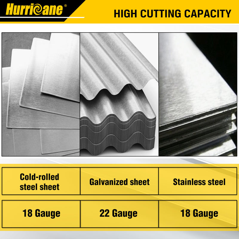 HURRICANE 10 Inch Aviation Tin Snips, Heavy Duty Metal Cutter Shears for Cutting Sheet Metal, Straight Cut, Chrome Vanadium Steel 10 Inch Regular Straight Cut