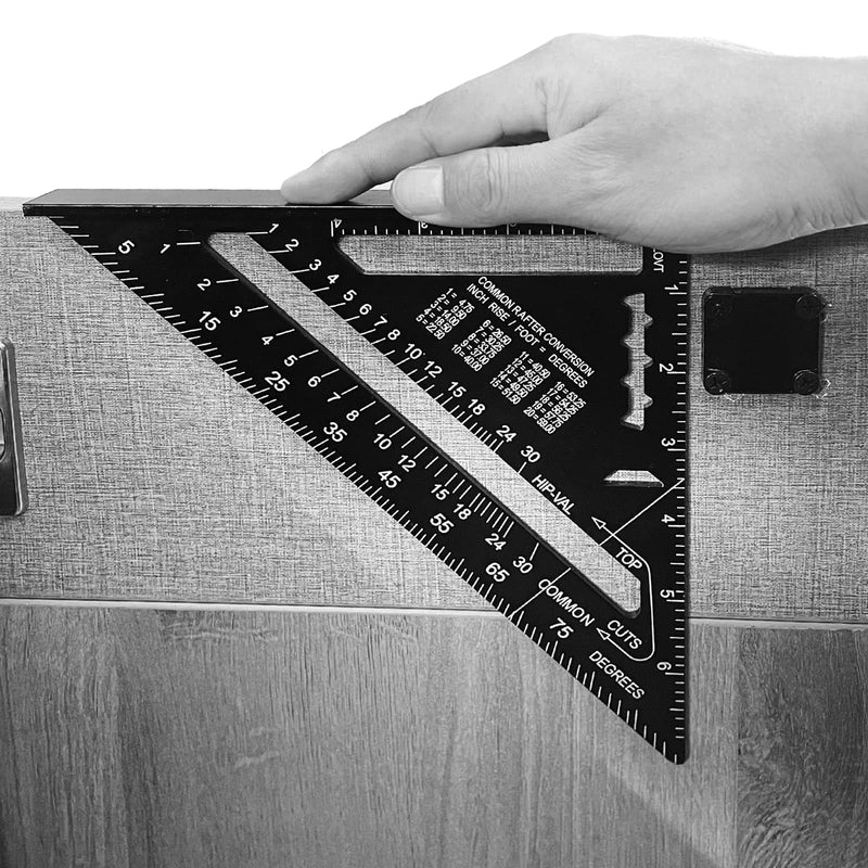 7 inch Rafter Square Aluminum Alloy Double Scale Triangle Ruler Angle Ruler Carpenter Triangle Square Rafter Tool Mensurement Tool for Woodworking and Carpentry 7 inch