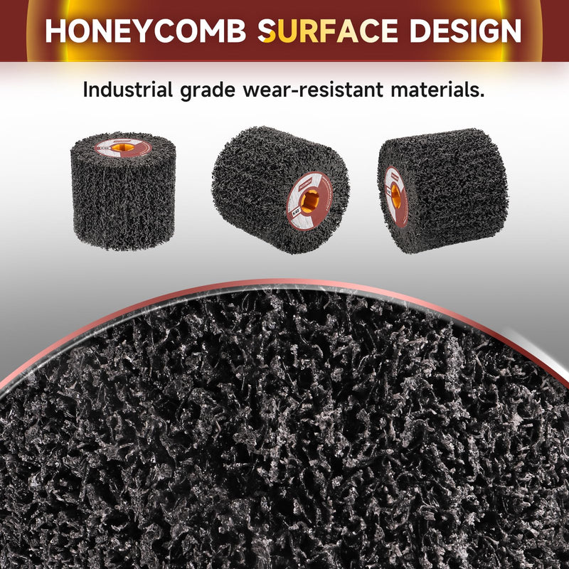 Abrasive Drawing Wheel Surface Conditioning Tool 40 Grit 120 x 100 x 19 mm Wire Drawing Polishing Burnishing Wheel for Wood Metal Surface Polishing 4.7"x 4"